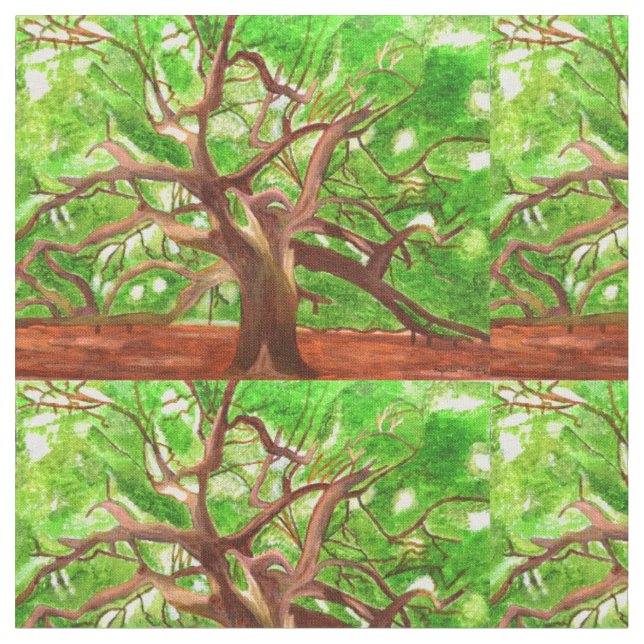 Oak Träd väv bomull Tyg (Närbild)