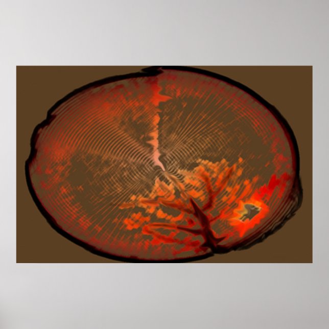 Oak Träd vid soluppgång Poster (Framsidan)