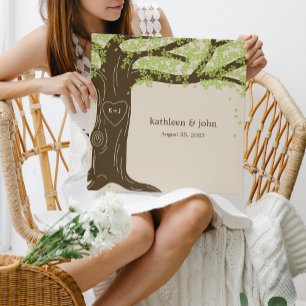 Oak Träd Wrapped Canvas Art - Grönt