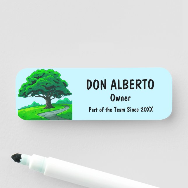 Oak Tree Logo | Custom Tree Trimming Services Namnbricka (På plats)