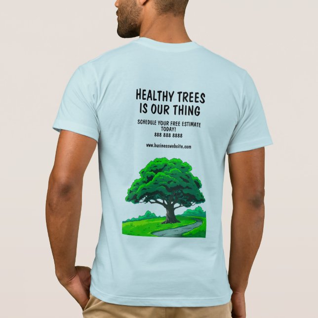 Oak Tree Logo | Custom Tree Trimming Services T Shirt (Baksida)