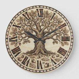 Oak Tree Wall Clock  Stor Klocka