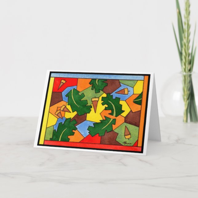 Oakekollonar och löv kort (Framsida)