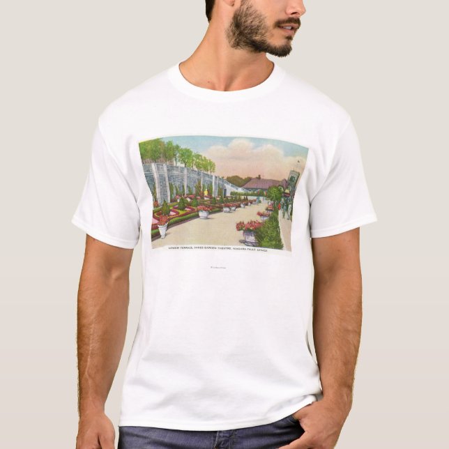 Oakes fäller ned den trädgårds- theatren terrassen t-shirt (Framsida)