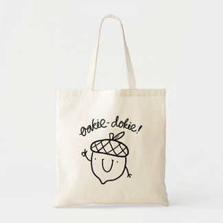 Oakie Dokie Cute Acorn Pun Tote Bag Tygkasse