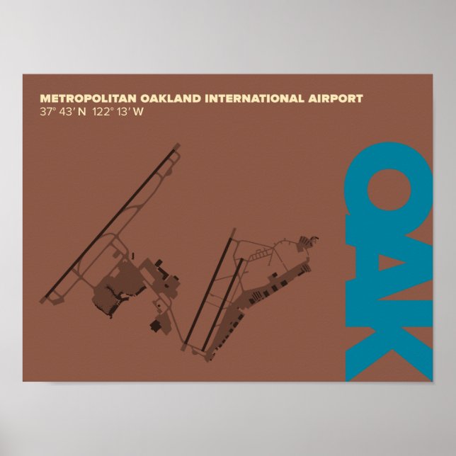 Oakland Airport (OAK) Diagram Poster (Framsidan)