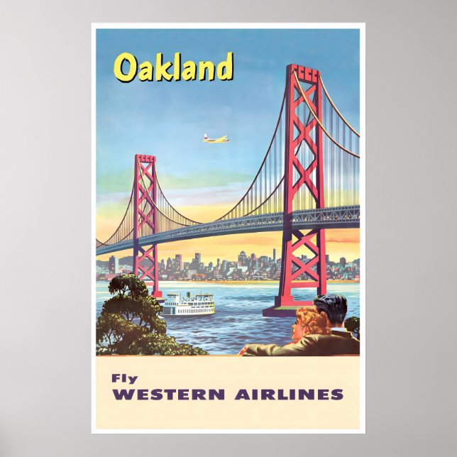 Oakland Art California Travel Poster Western Print (Framsidan)