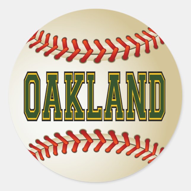 OAKLAND BASEBALL RUNT KLISTERMÄRKE (Framsida)