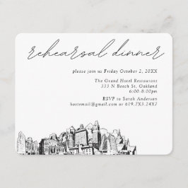 Oakland Bröllop Elegant Rehearsal Middag Tilläggskort
