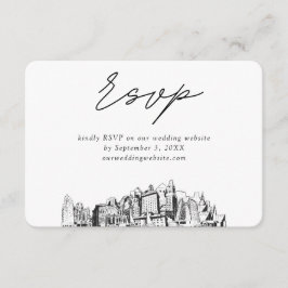 Oakland Bröllop minimalistisk OSA av sketch Tilläggskort