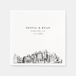 Oakland Bröllop minimalistisk Papper Pappersservett