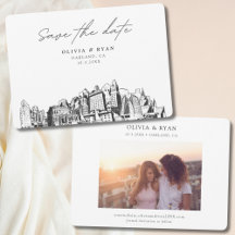 Oakland Bröllop Modern Save Date