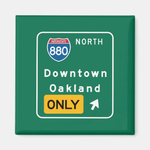 Oakland CA-vägmärke Magnet