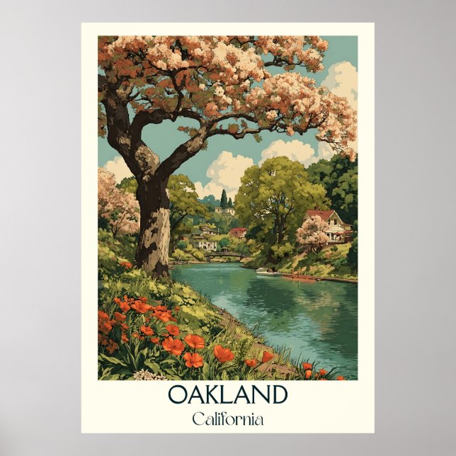 Oakland California Art Print | Lakeside City Poster (Framsidan)