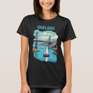 Oakland California Bay Bridge Harbor Resa T Shirt