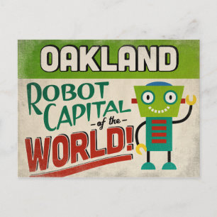 Oakland California Robot - Funny Vintage Vykort