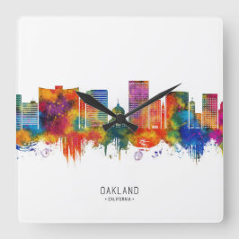 Oakland California Skyline Fyrkantig Klocka