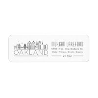 Oakland, California Stylized Skyline | Etikett