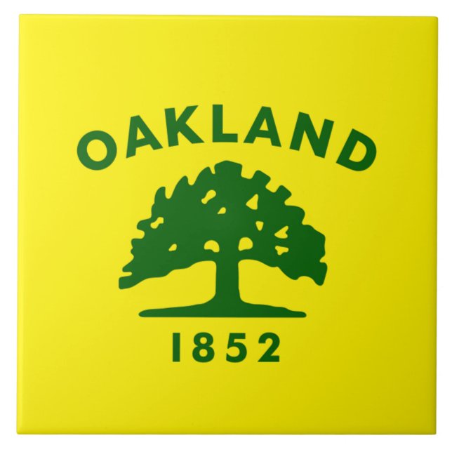 Oakland City flagga Kakelplatta (Framsidan)