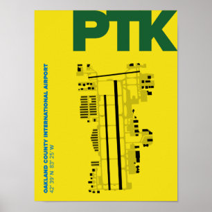 Oakland County Internationell Airport (PTK) Poster