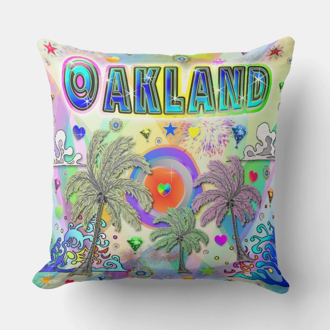 Oakland Deep Dream Pillow Kudde (Framsida)