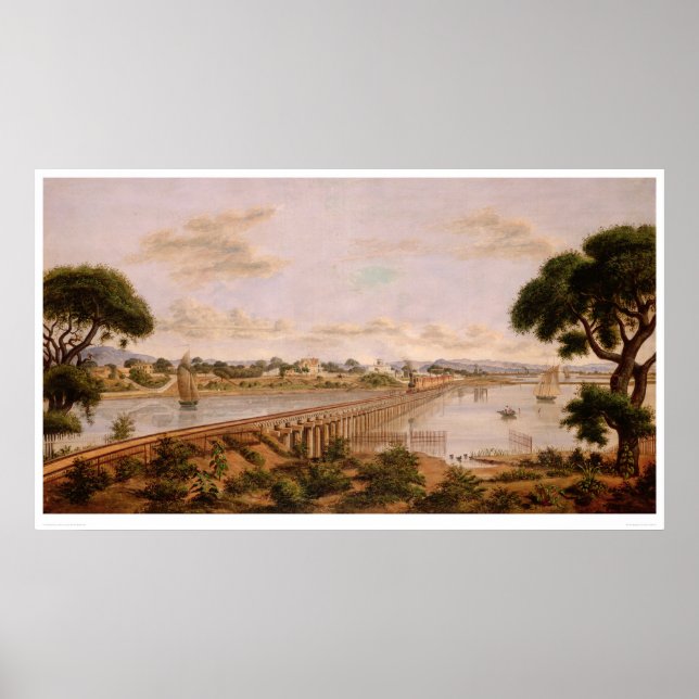 Oakland Estuary nära Sjö Merritt (1232A) Poster (Framsidan)