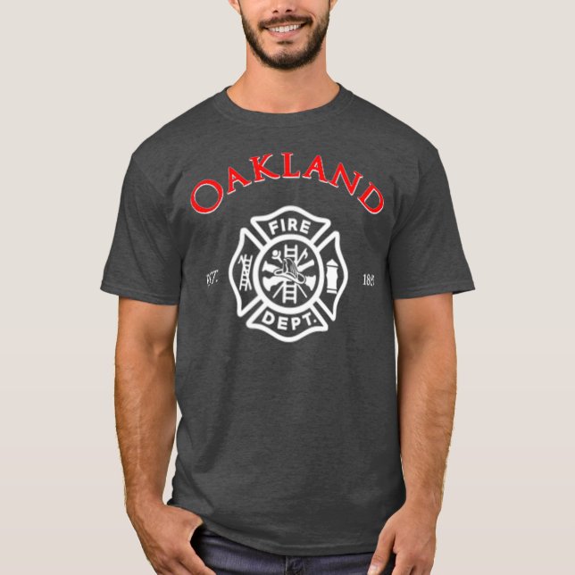 Oakland Fire Department California Firefighters T Shirt (Framsida)