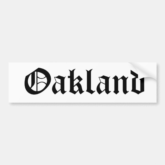 Oakland gammal engelsk stilsort bildekal (Framsidan)