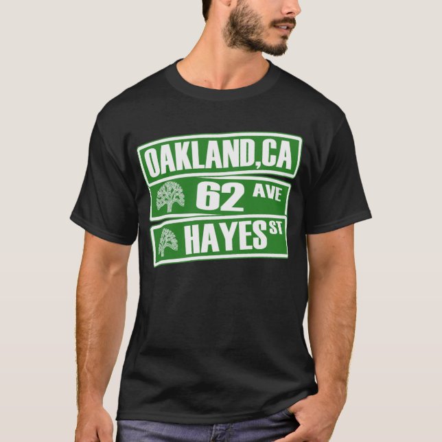 Oakland, Kalifornien (62nd Ave, Hayes St) Tee (Framsida)