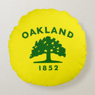Oakland (Kalifornien) City flagga Rund Kudde
