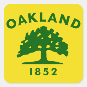 Oakland, Kalifornien Flagga Fyrkantigt Klistermärke