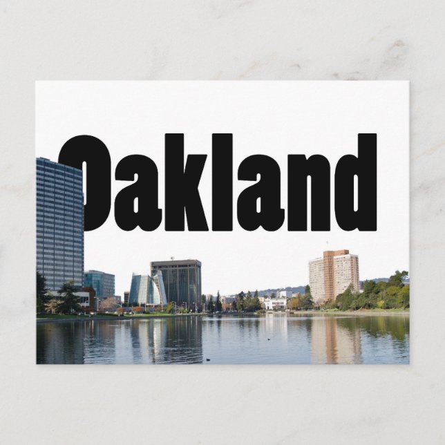 Oakland Kalifornien med Oakland i Himlar Vykort (Framsida)