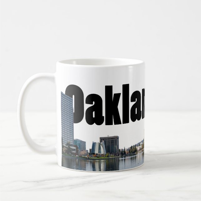 Oakland Kalifornien med Oakland i himmlen Kaffemugg (Vänster)