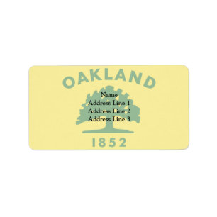 Oakland, Kalifornien, United Stater flagga Adressetikett