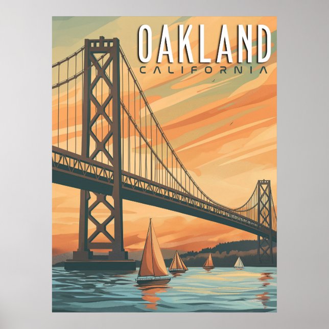 Oakland, Kalifornien - Vintage resor Poster (Framsidan)