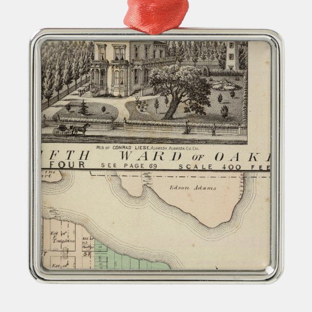 Oakland, omgivning 4 julgransprydnad metall (Framsidan)