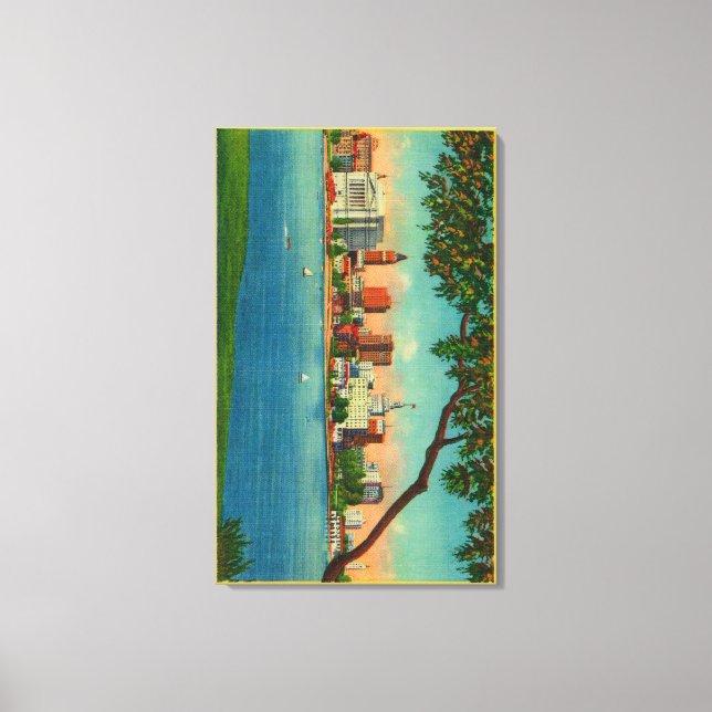 Oakland över Sjö Merritt Canvastryck (Framsida)