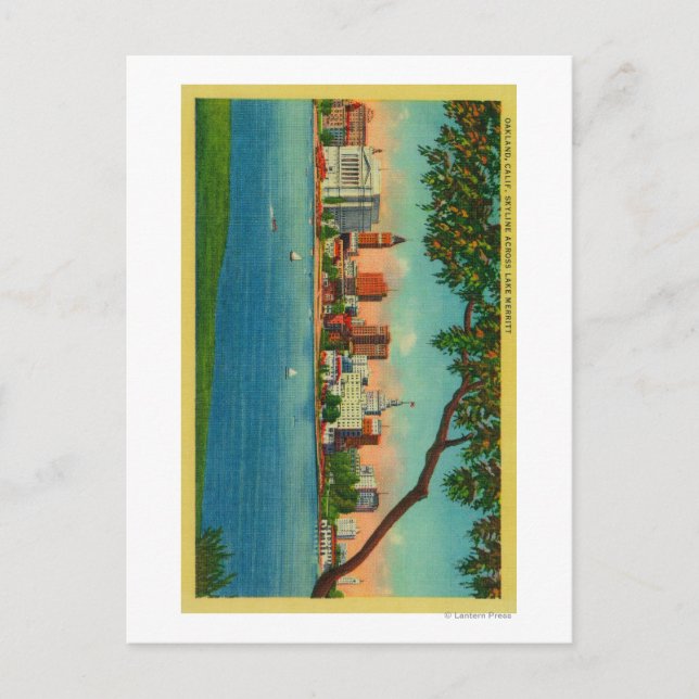 Oakland över Sjö Merritt Vykort (Framsida)