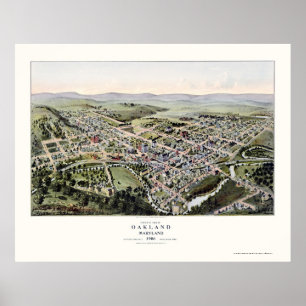 Oakland panorama- karta för MD - 1906 Poster