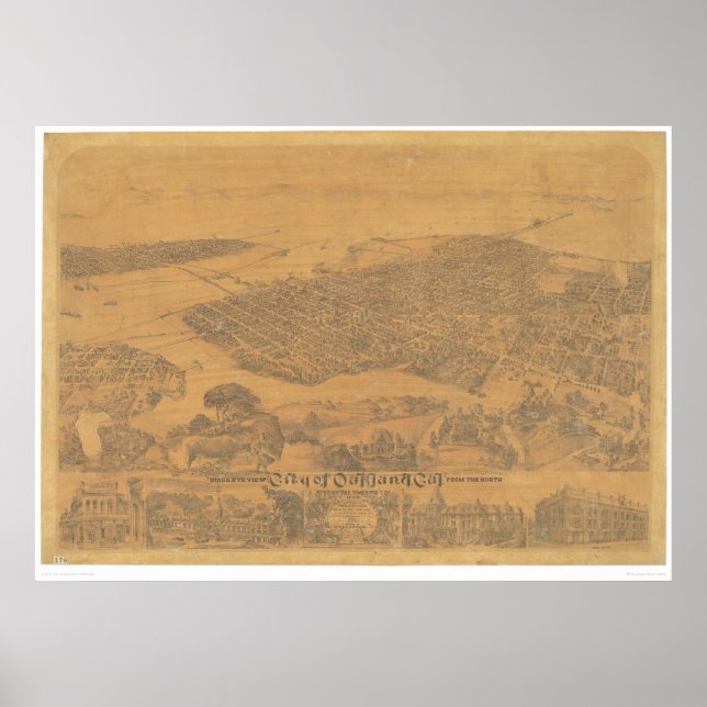 Oakland. Panoramisk Karta 1881 (1231A) Poster (Framsidan)