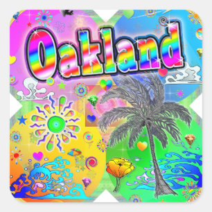 Oakland Quadro Seasons Sticker Fyrkantigt Klistermärke