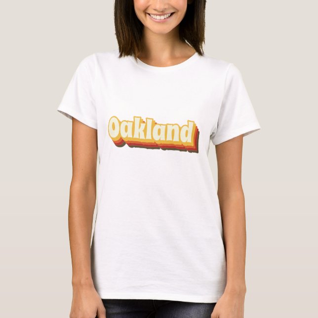 Oakland Retro Vintage Text T Shirt (Framsida)