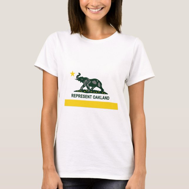 Oakland statlig flagga (tända), t shirt (Framsida)