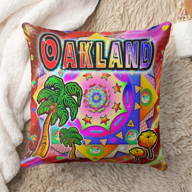 Oakland Tropical Friends Pillow Kudde (Filt)