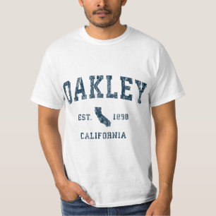 Oakley California CA Vintage Sports Design Navy Pr T Shirt
