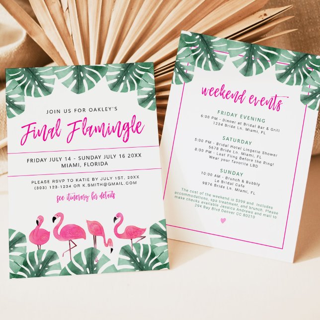 OAKLEY Final Flamingle Tropical Bachelorette Invit Inbjudningar (Skapare uppladdad)