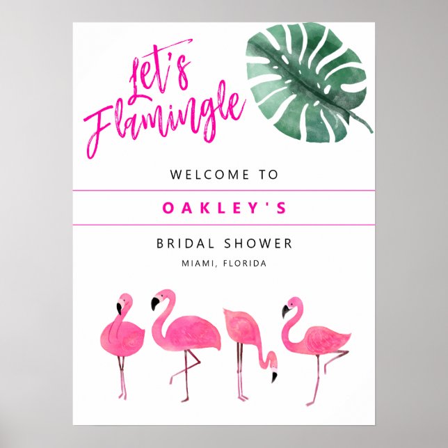 OAKLEY Flamingo Hot Pink Bröllopsfest Välkommen Poster (Framsidan)