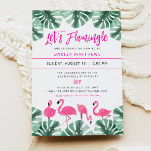 OAKLEY Låt oss Flamingle Tropical Rosa Baby Shower Inbjudningar