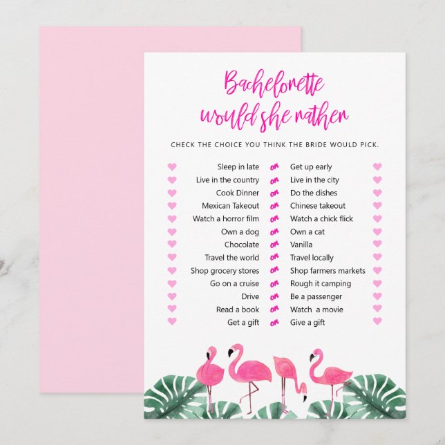 OAKLEY Shock rosa Flamingo Roligt, skulle hon hell Inbjudningar (Fram/baksida)