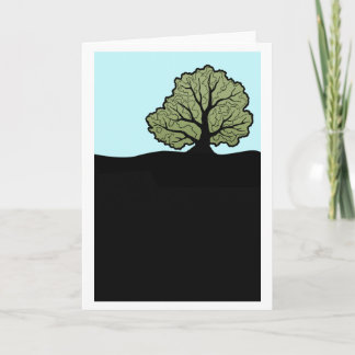 Oakträd på den grafiska backen kort